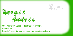 margit andris business card
